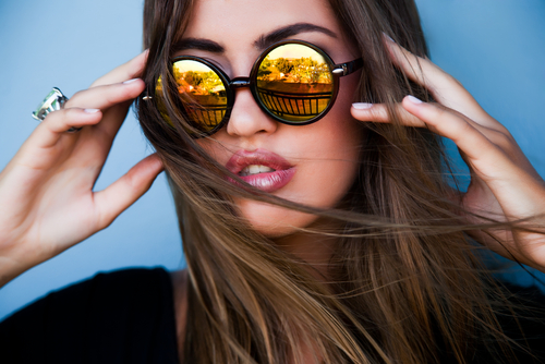 Woman wearing sunglasses